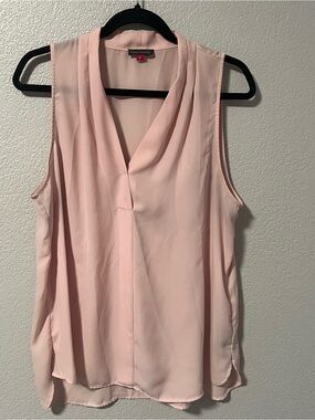 Vince Camuto Light Pink Sleeveless V-Neck Blouse